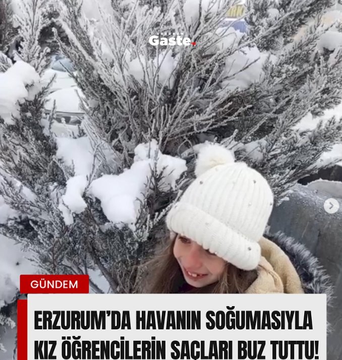 Erzurum’da Dondurucu Soğuklar: Öğrencilerin Saçları Buz Tuttu