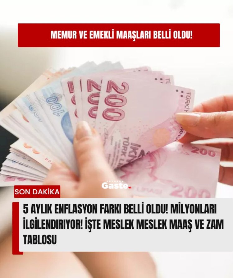 Memur ve Emekli maaşı için 5 aylık enflasyon farkı belli oldu !