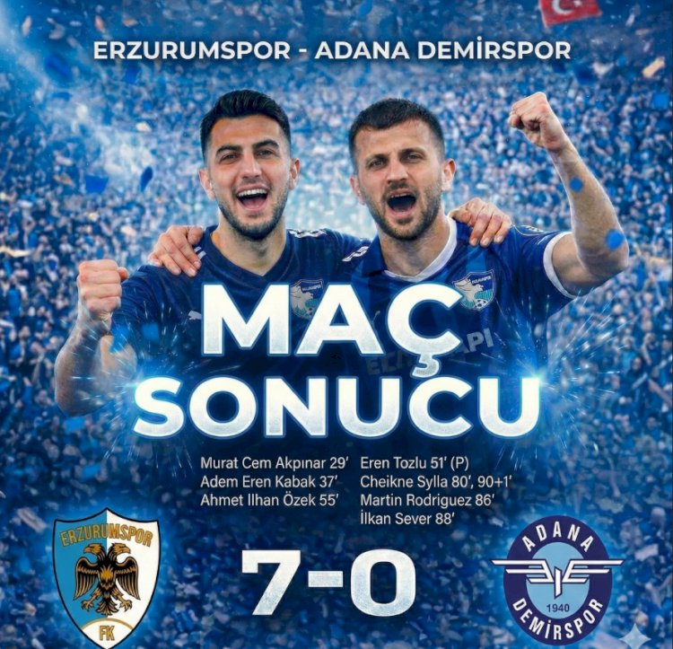 Erzurumspor’dan Tarihi Fark: 7-0!
