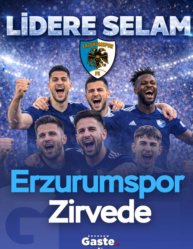 Erzurumspor Zirvede: Liderlik Koltuğu Mavi-Beyazlıların
